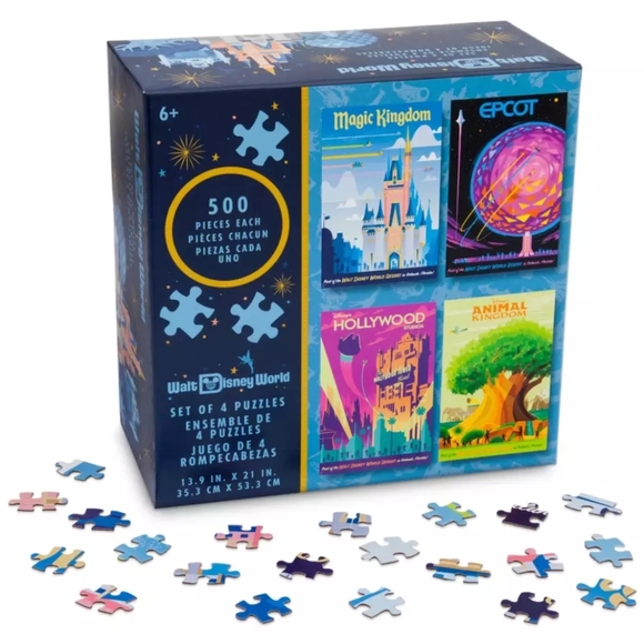 Disney Other - BRAND NEW Walt Disney World Park Poster Puzzle Set of Four 500 Pieces Each